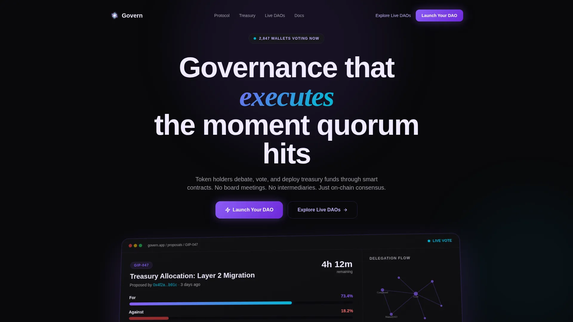 Transparent Decentralized Autonomous Organization Landing Page Template