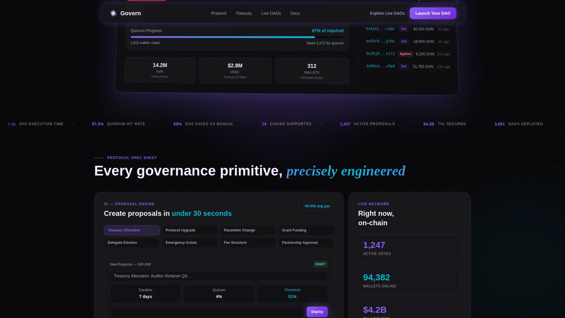 Transparent Decentralized Autonomous Organization Landing Page Template