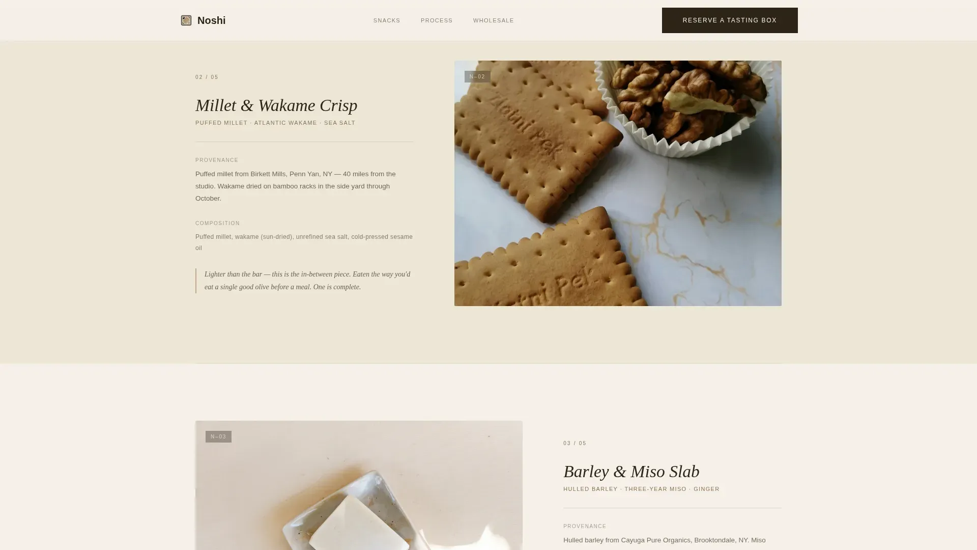 Macrobiotic Snack Brand Landing Page Template