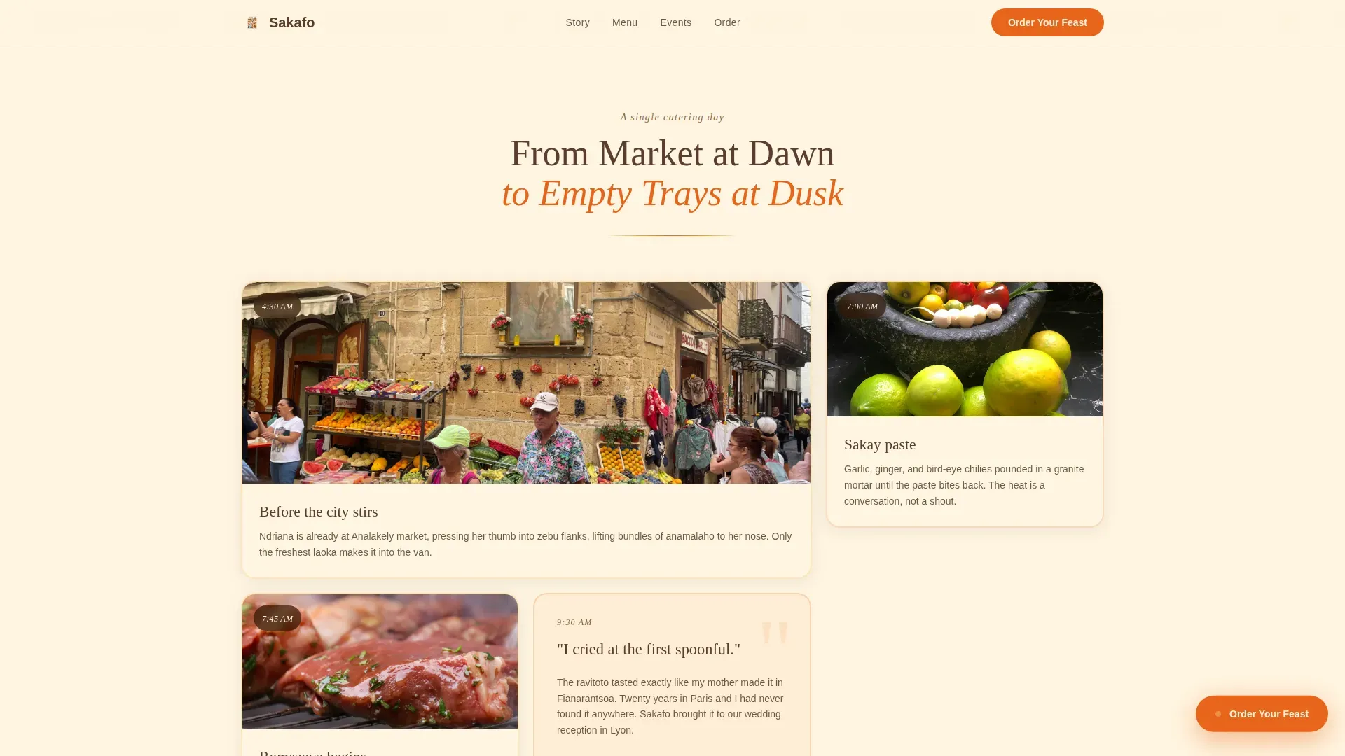 Authentic Malagasy Catering Landing Page Template