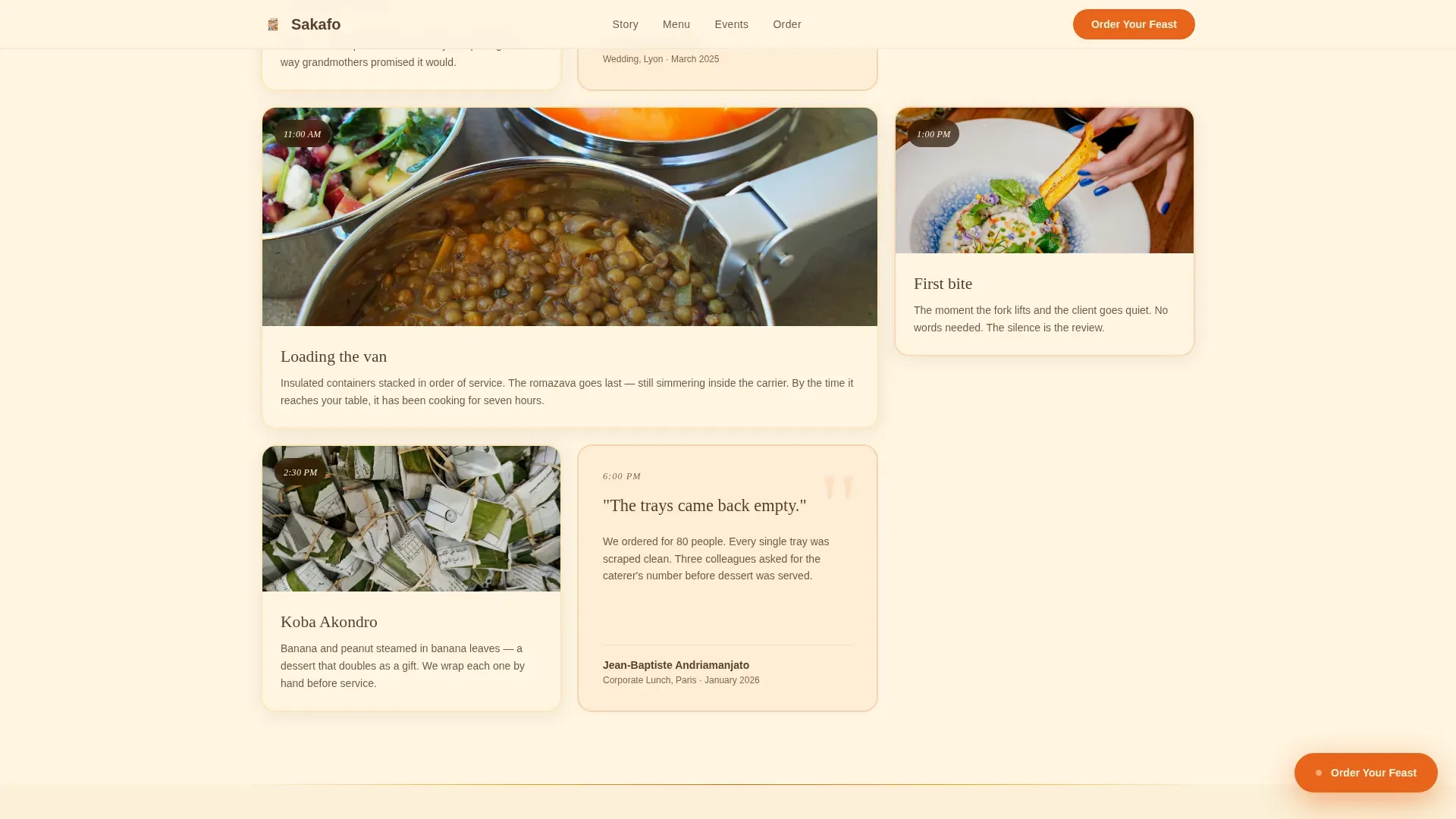 Authentic Malagasy Catering Landing Page Template