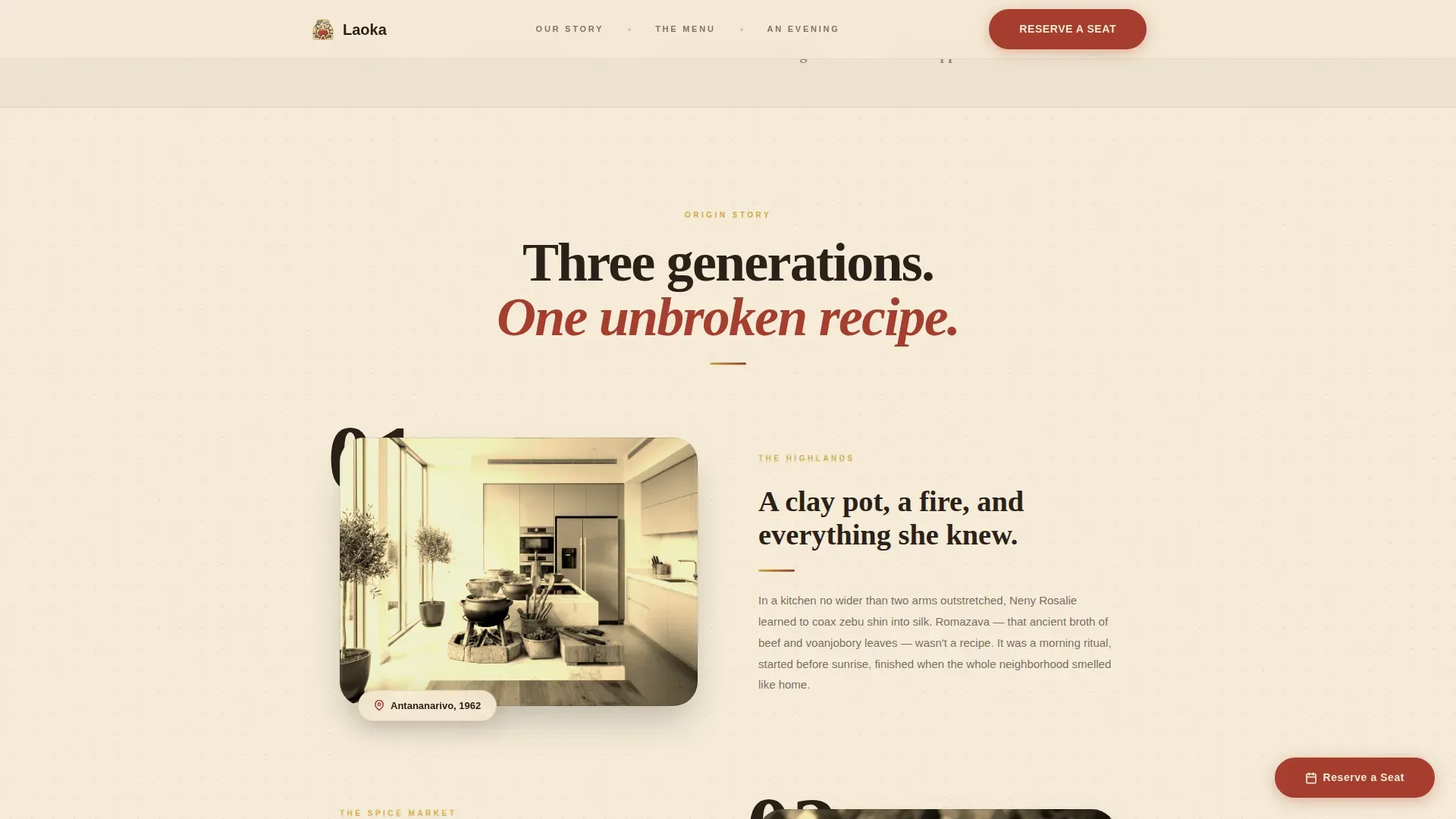 Warm Malagasy Restaurant Landing Page Template