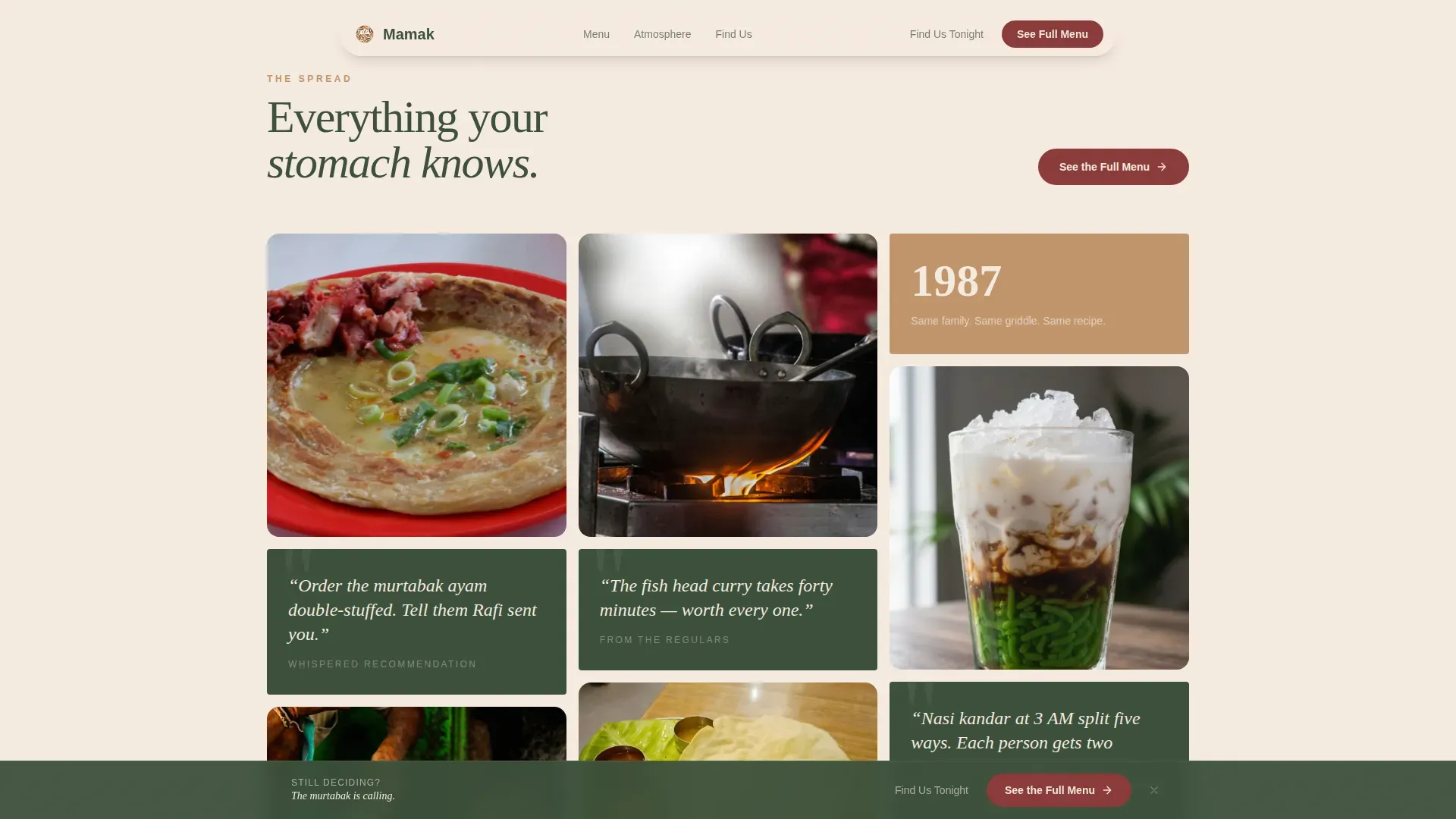 Authentic Malaysian Street Landing Page Template