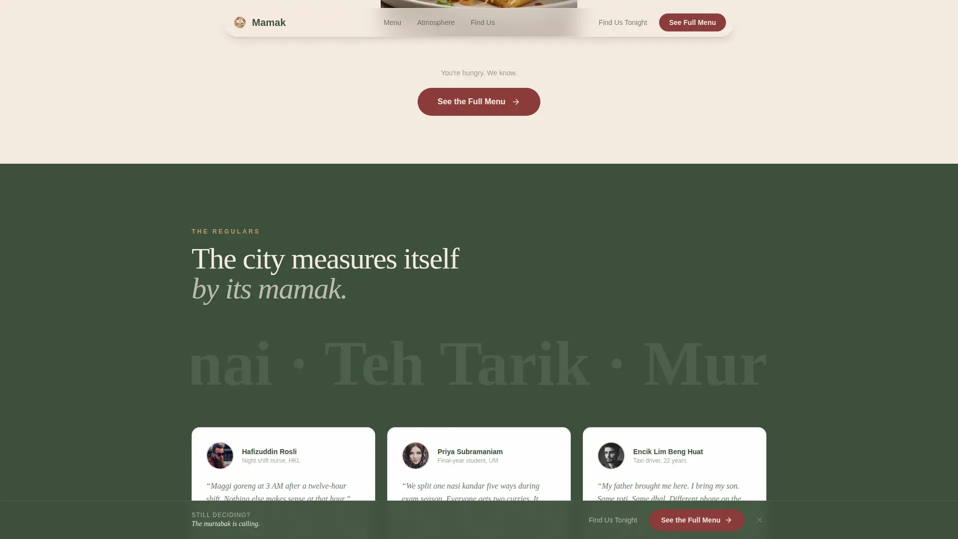 Authentic Malaysian Street Landing Page Template