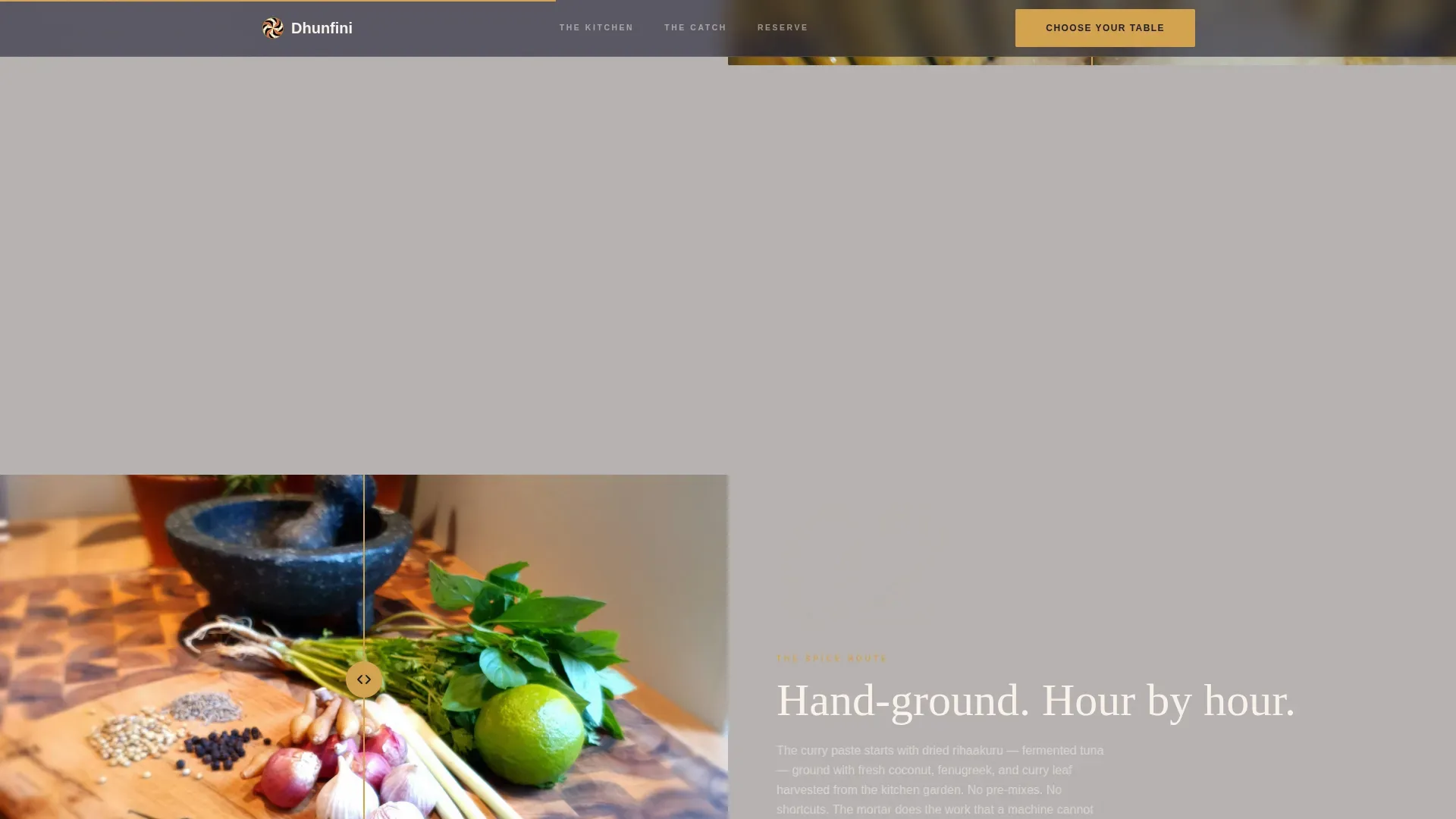 Reef to Table Maldivian Restaurant Landing Page Template