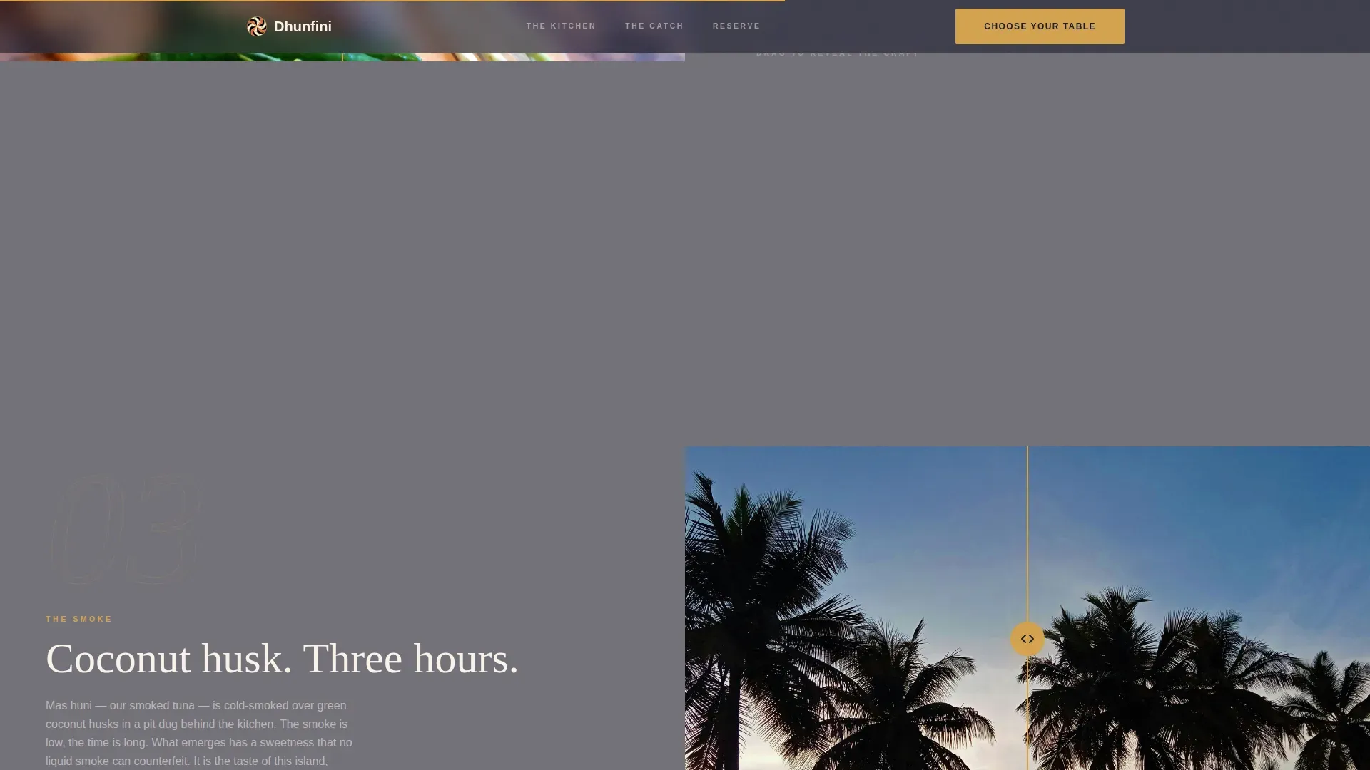 Reef to Table Maldivian Restaurant Landing Page Template
