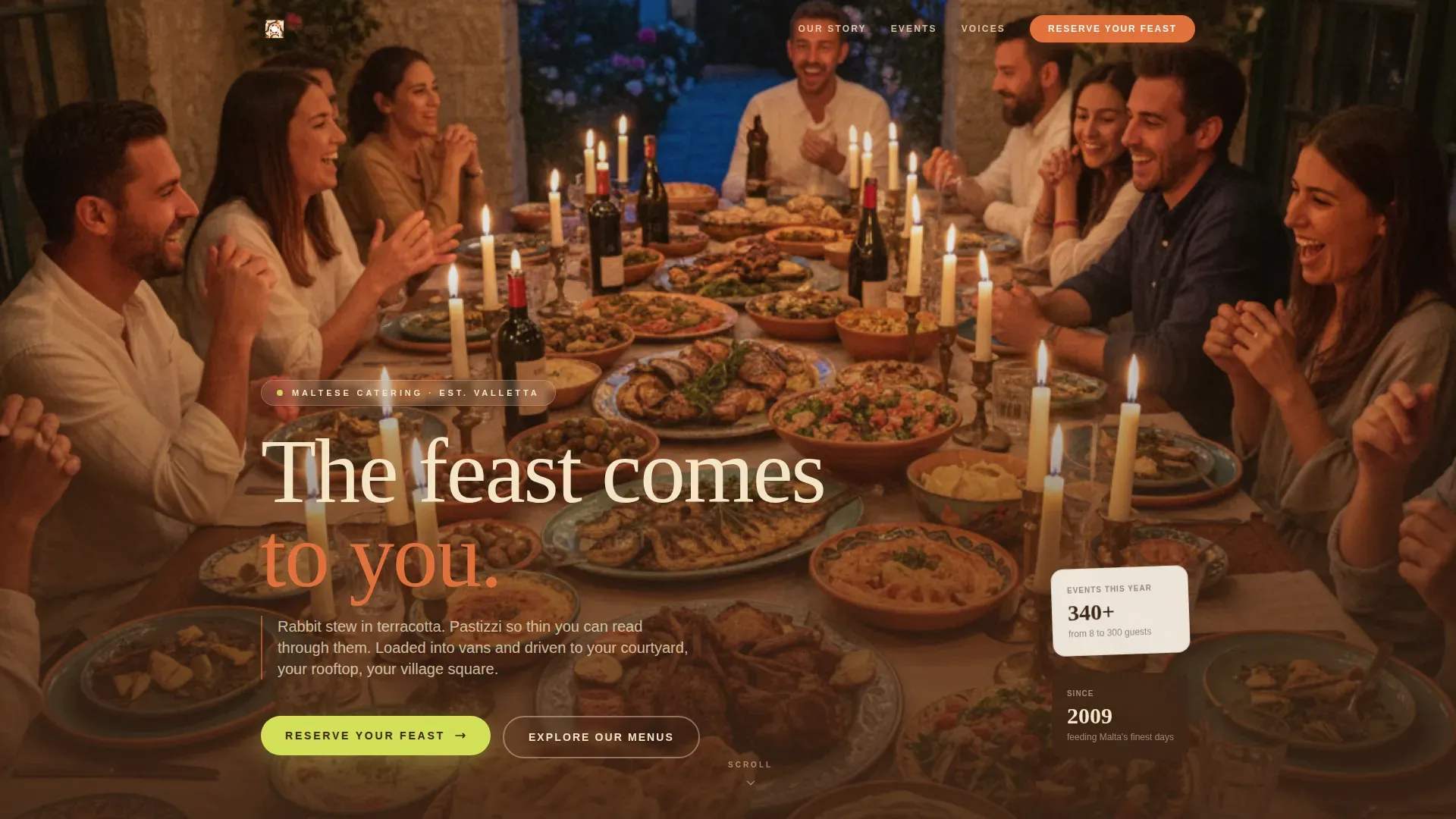 Premium Maltese Catering Landing Page Template
