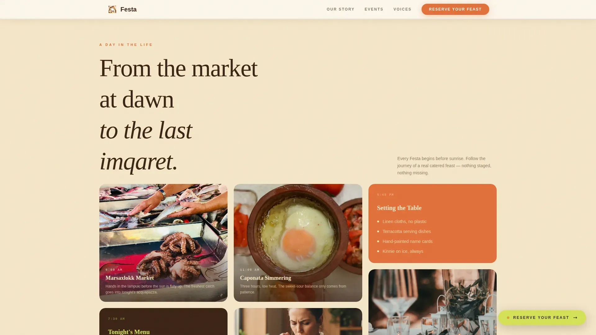 Premium Maltese Catering Landing Page Template