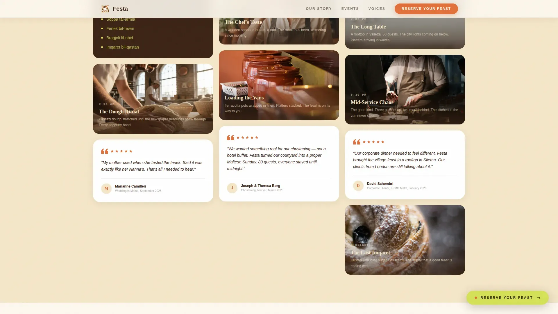 Premium Maltese Catering Landing Page Template