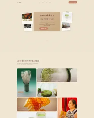 Pastoral Matcha Bar Landing Page Template