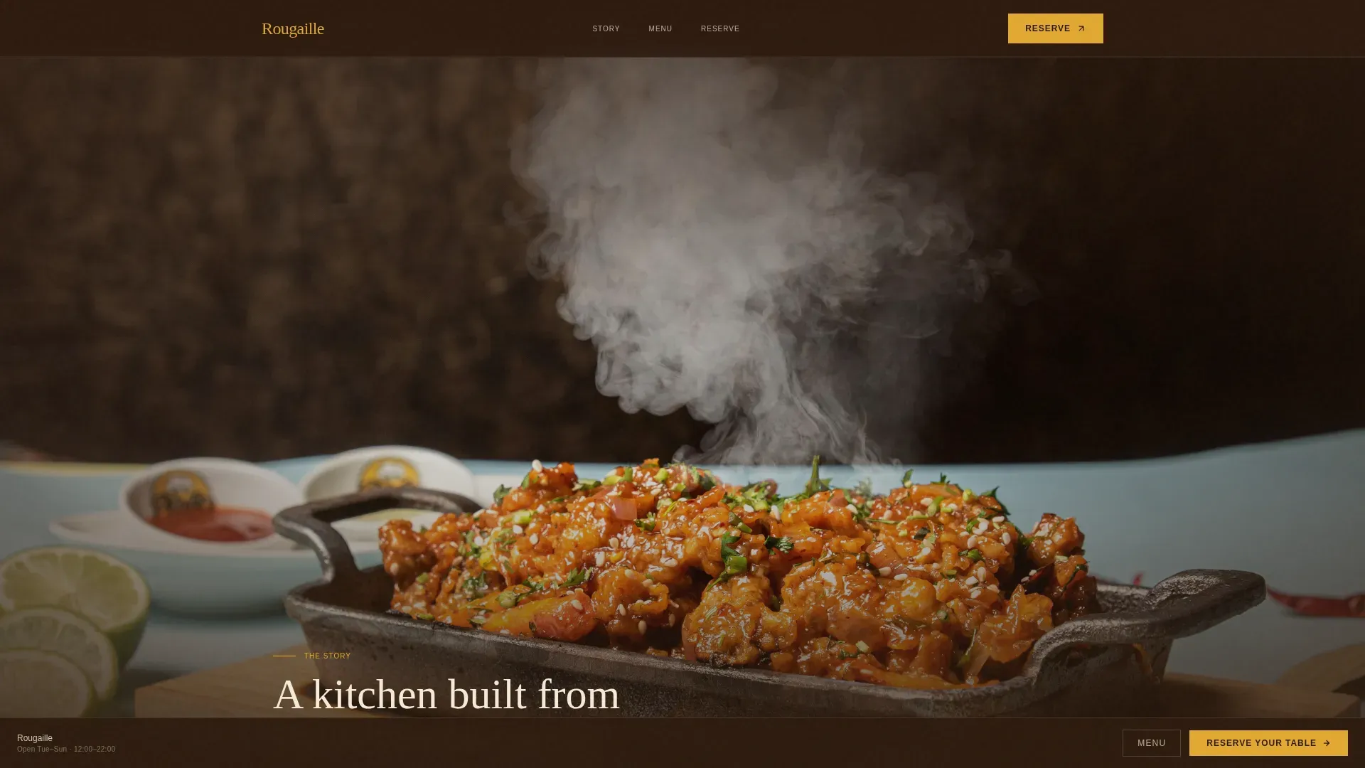 Immersive Mauritian Restaurant Landing Page Template