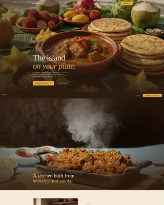 Immersive Mauritian Restaurant Landing Page Template