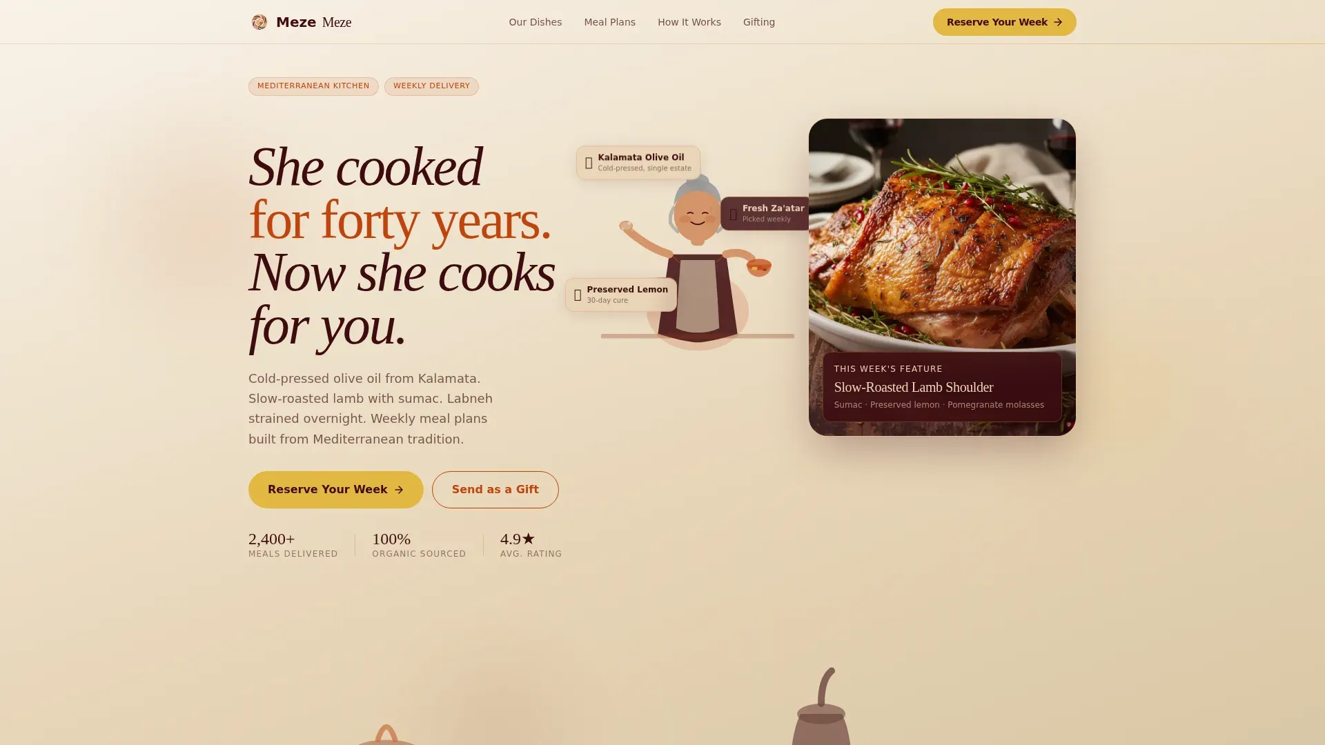 Mediterranean Catering Landing Page Template