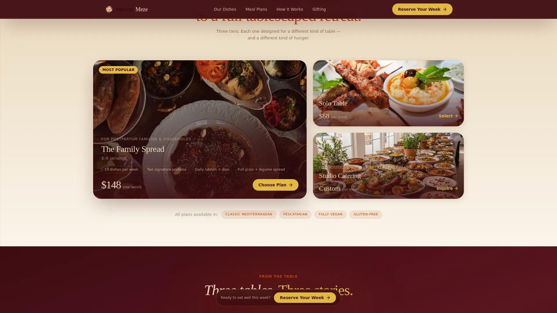 Mediterranean Catering Landing Page Template