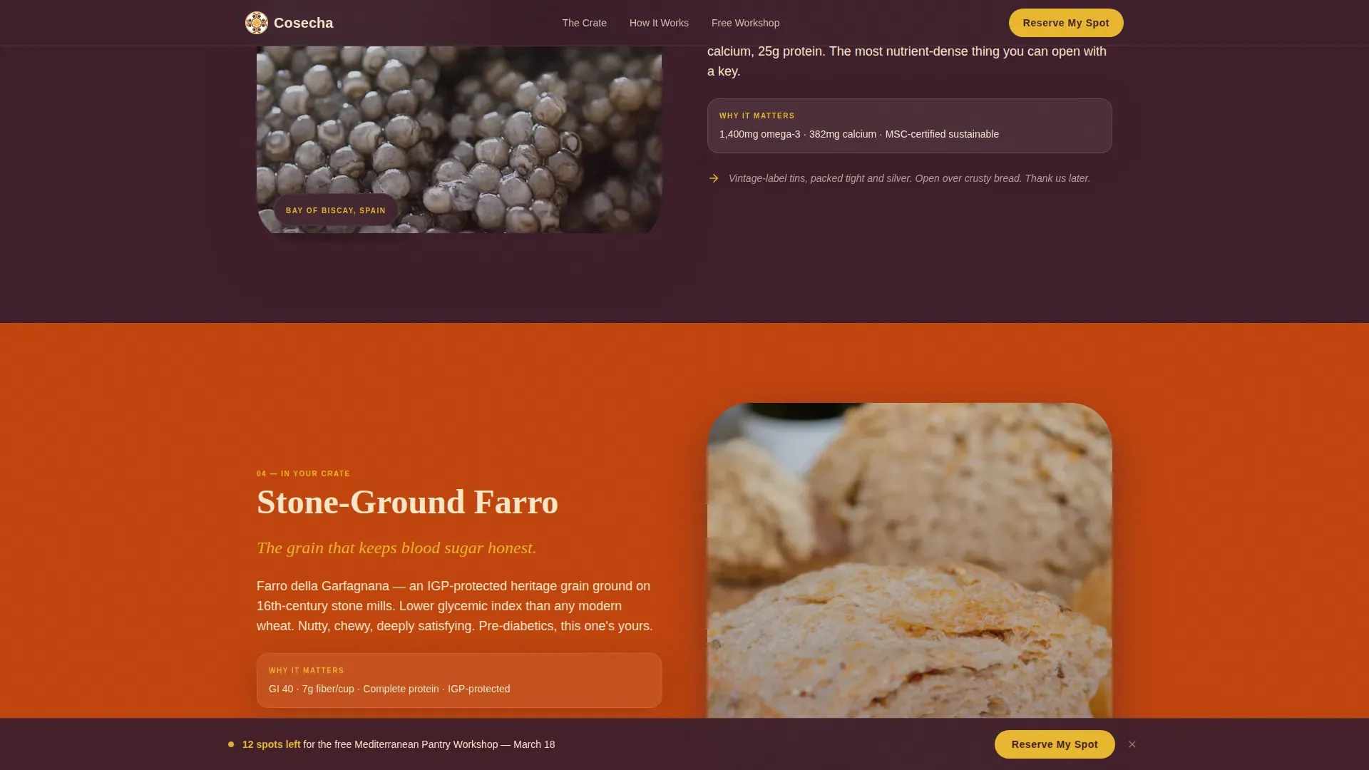 Mediterranean Pantry Workshop Landing Page Template
