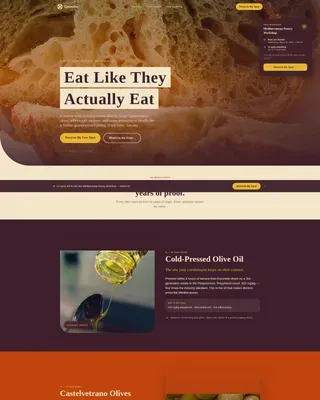 Mediterranean Pantry Workshop Landing Page Template