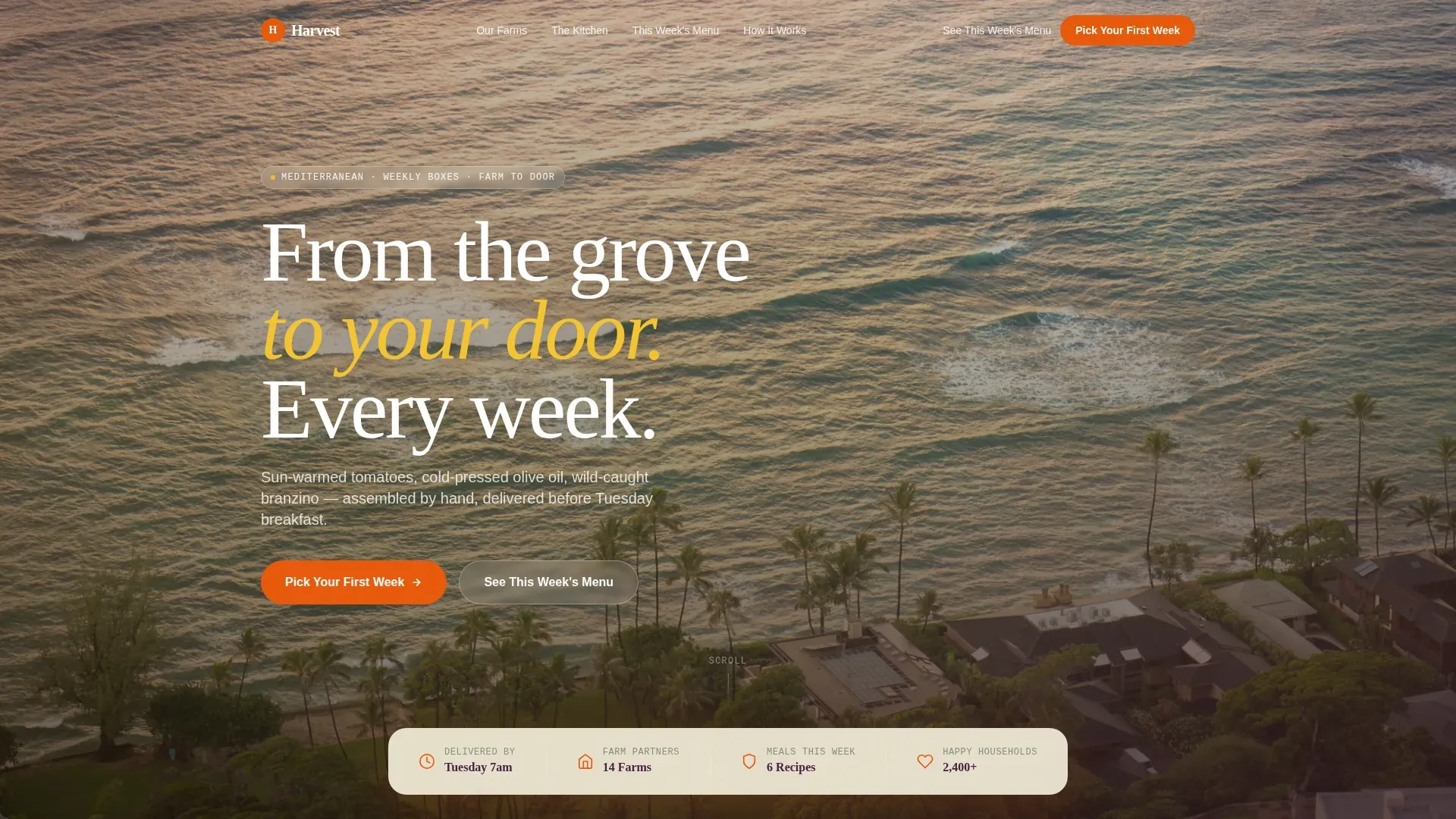 Farm Mediterranean Delivery Landing Page Template
