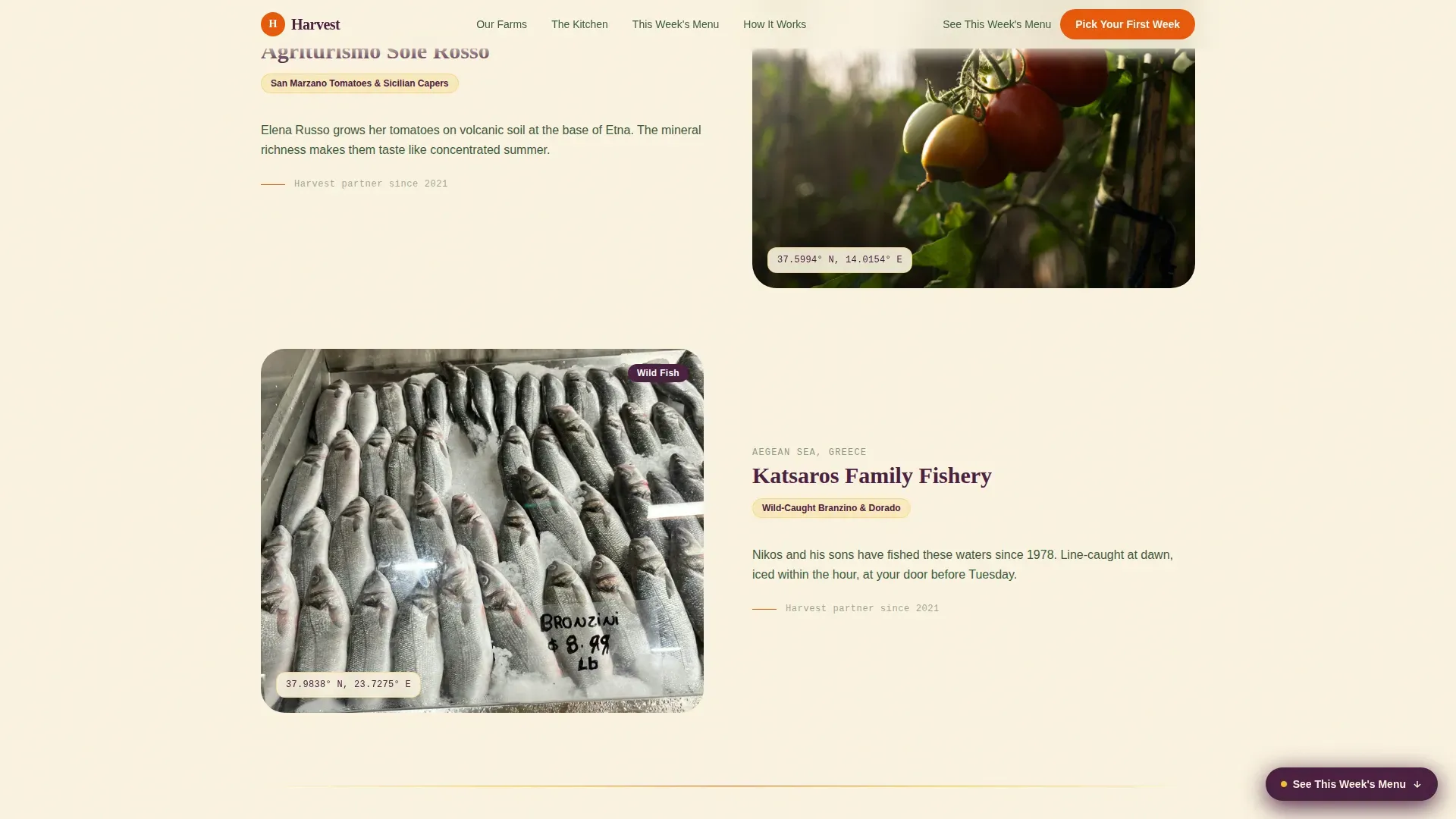 Farm Mediterranean Delivery Landing Page Template