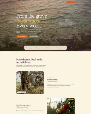 Farm Mediterranean Delivery Landing Page Template