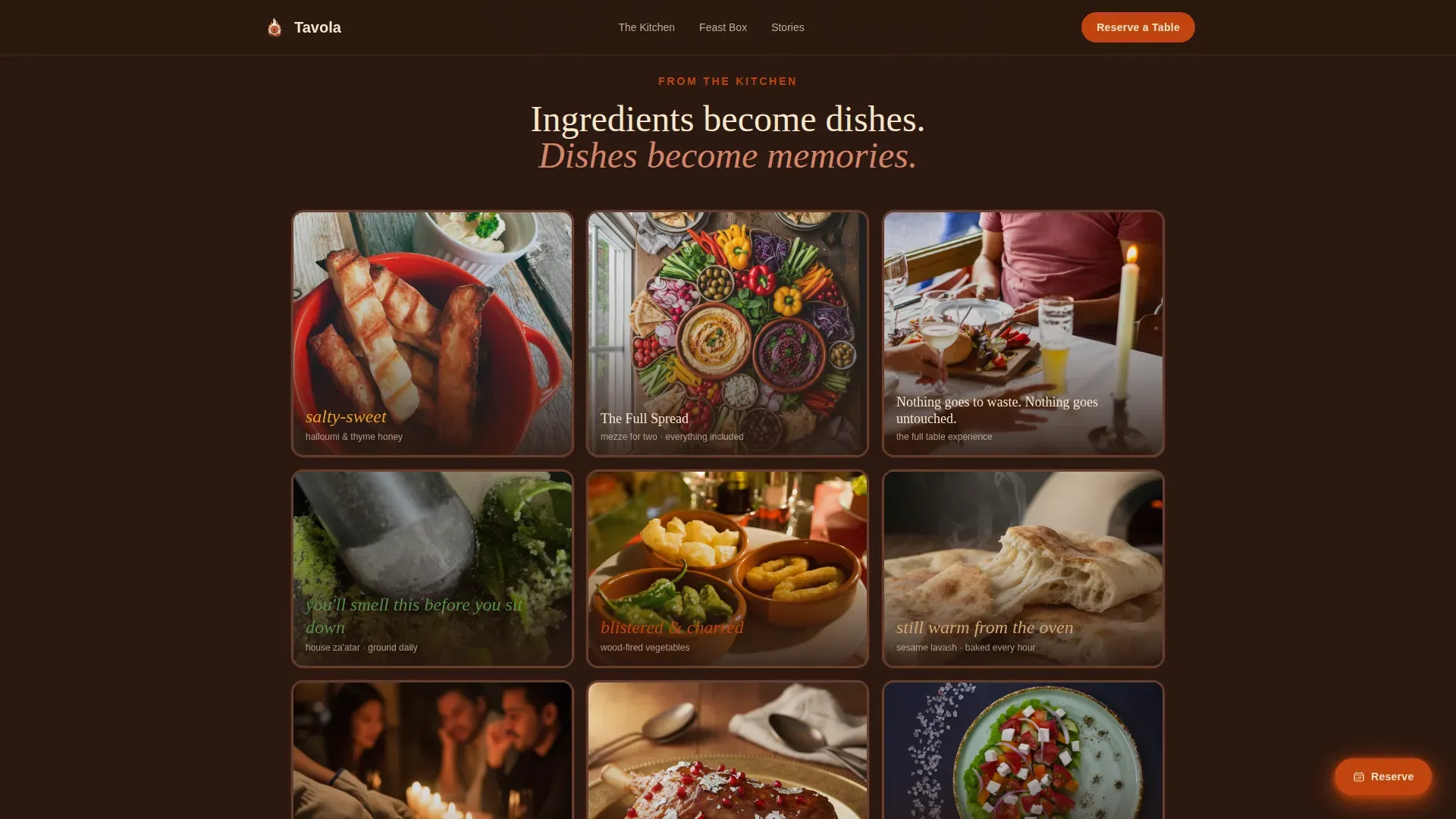 Warm Artisan Mediterranean Restaurant Landing Page