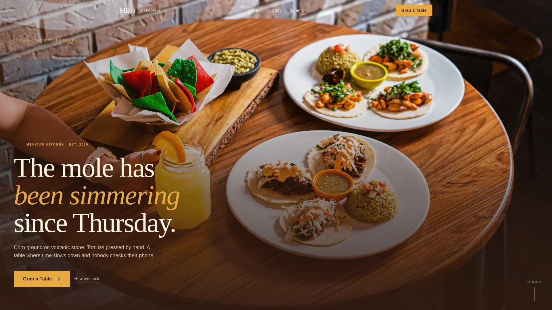 Heritage Mexican Dining Landing Page Template