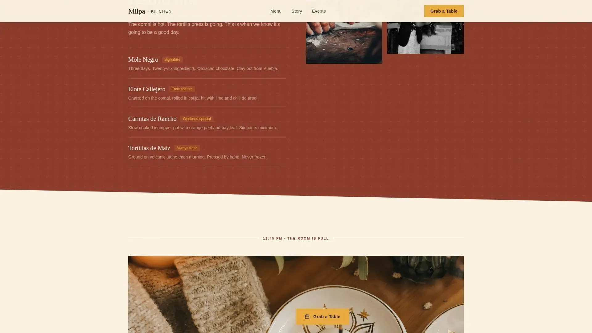 Heritage Mexican Dining Landing Page Template