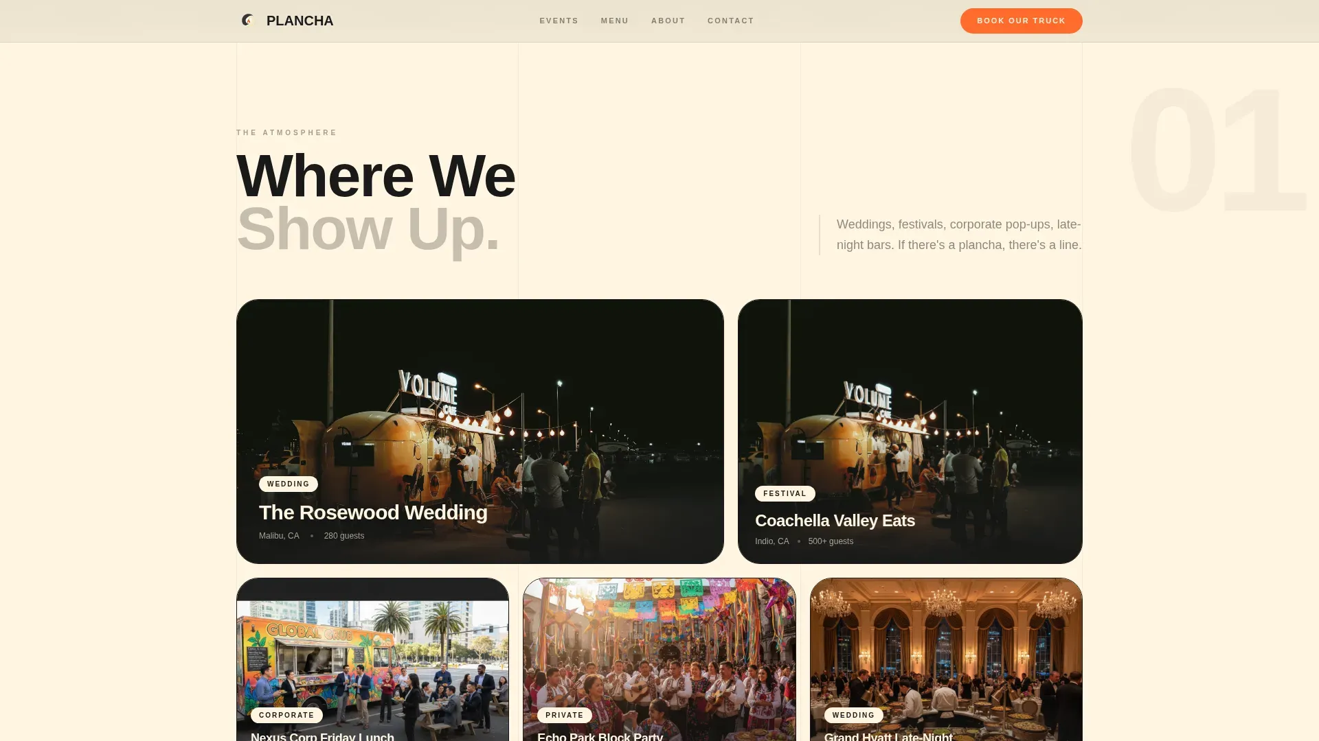 Luxe Minimal Mexican Food Truck Landing Page Template
