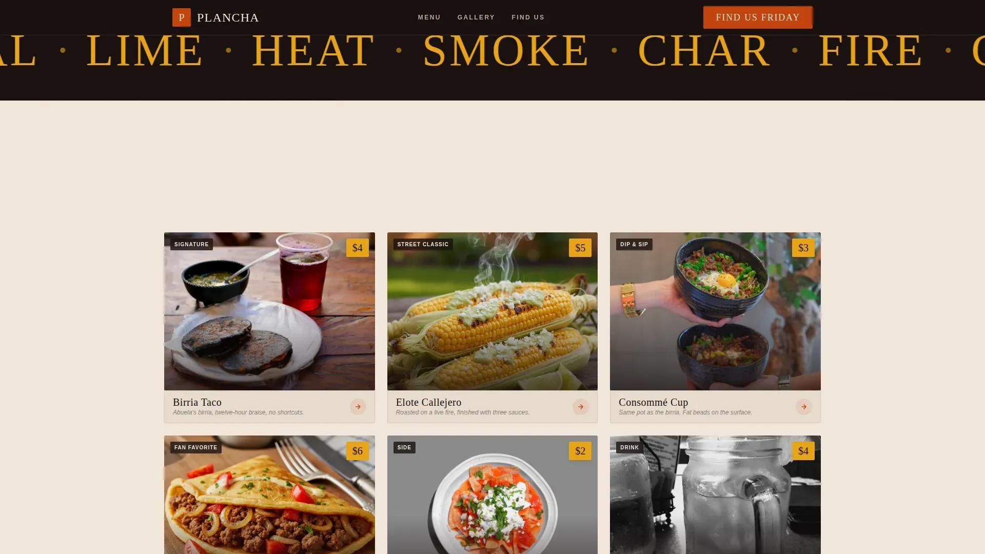 Neo-Retro Mexican Pop-Up Restaurant Landing Page Template