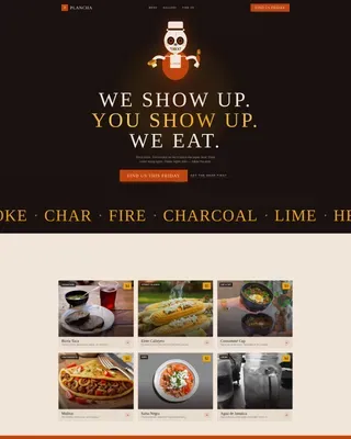 Neo-Retro Mexican Pop-Up Restaurant Landing Page Template