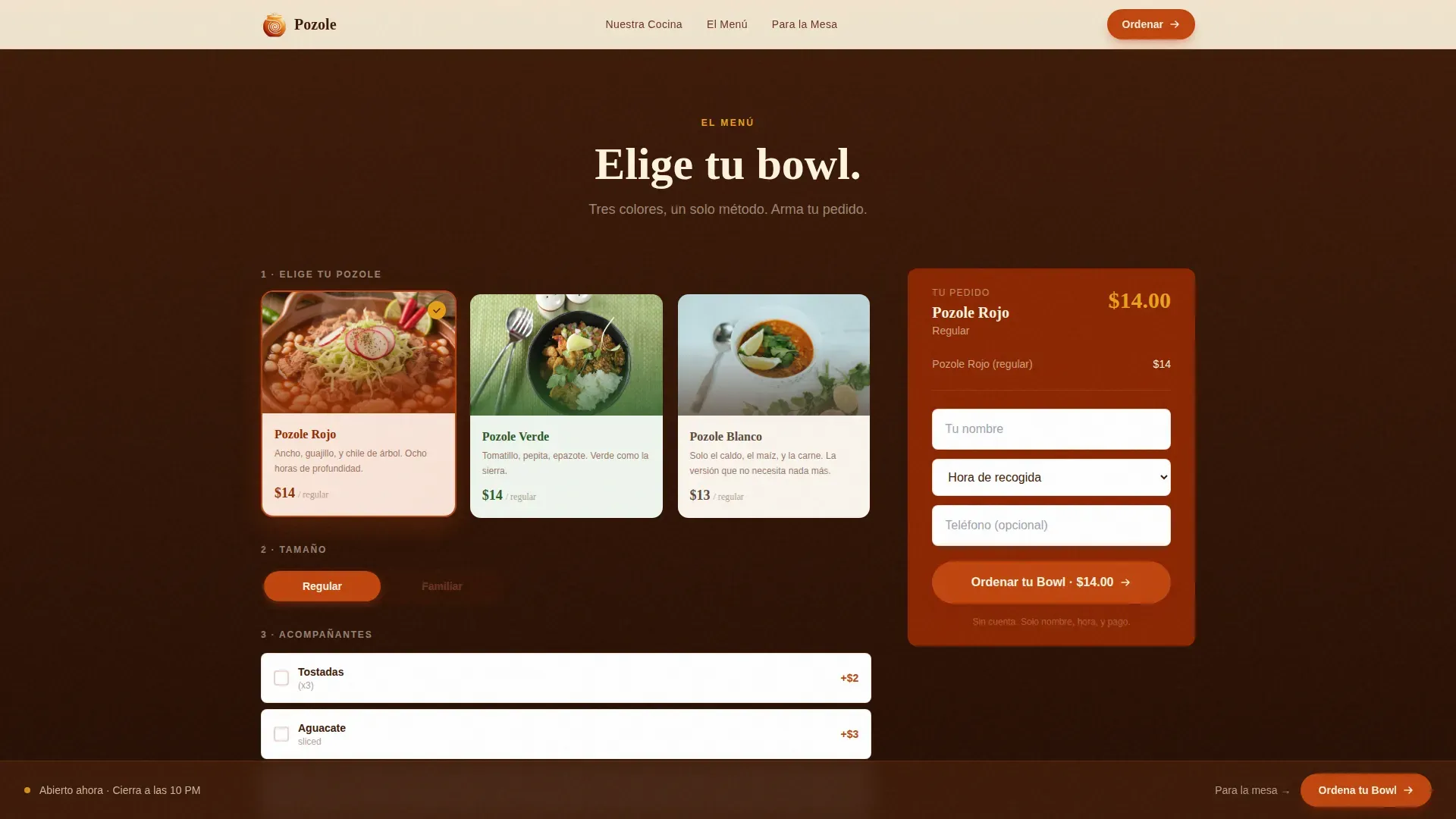 Authentic Broth Restaurant | Free Website Template | Rocket