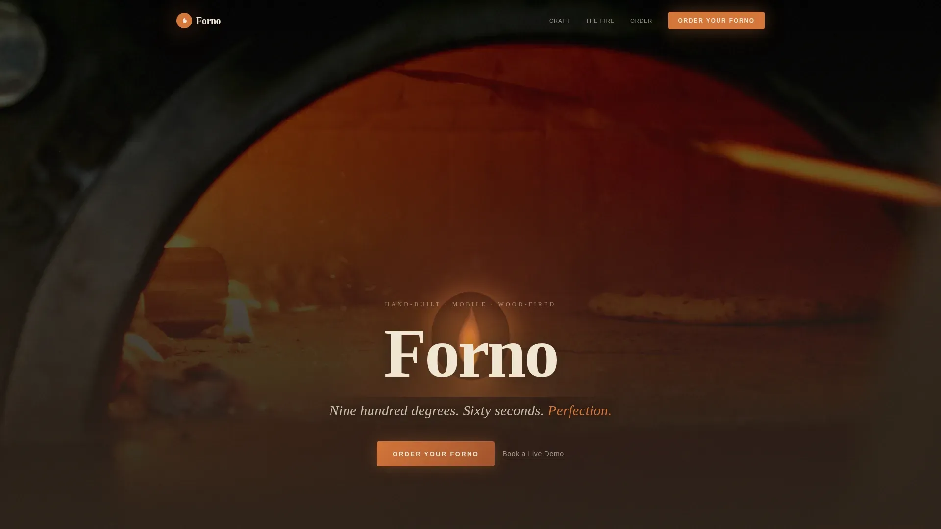 Artisan Mobile Pizza Oven Landing Page Template