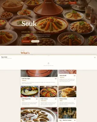 Neo-Retro Moroccan Casual Dining Landing Page Template