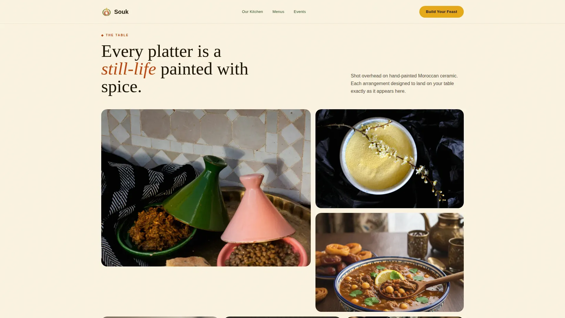 Moroccan Catering Service Landing Page Template