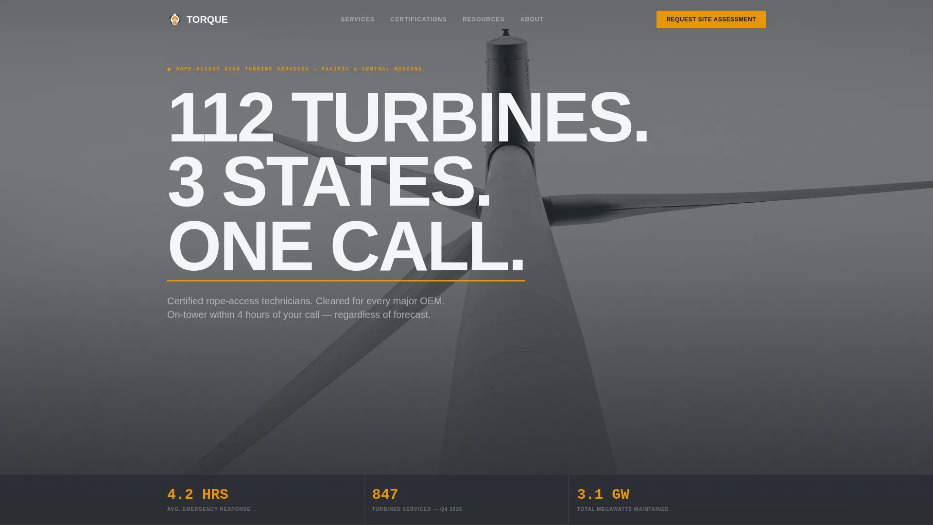 Elite Wind Technician Landing Page Template
