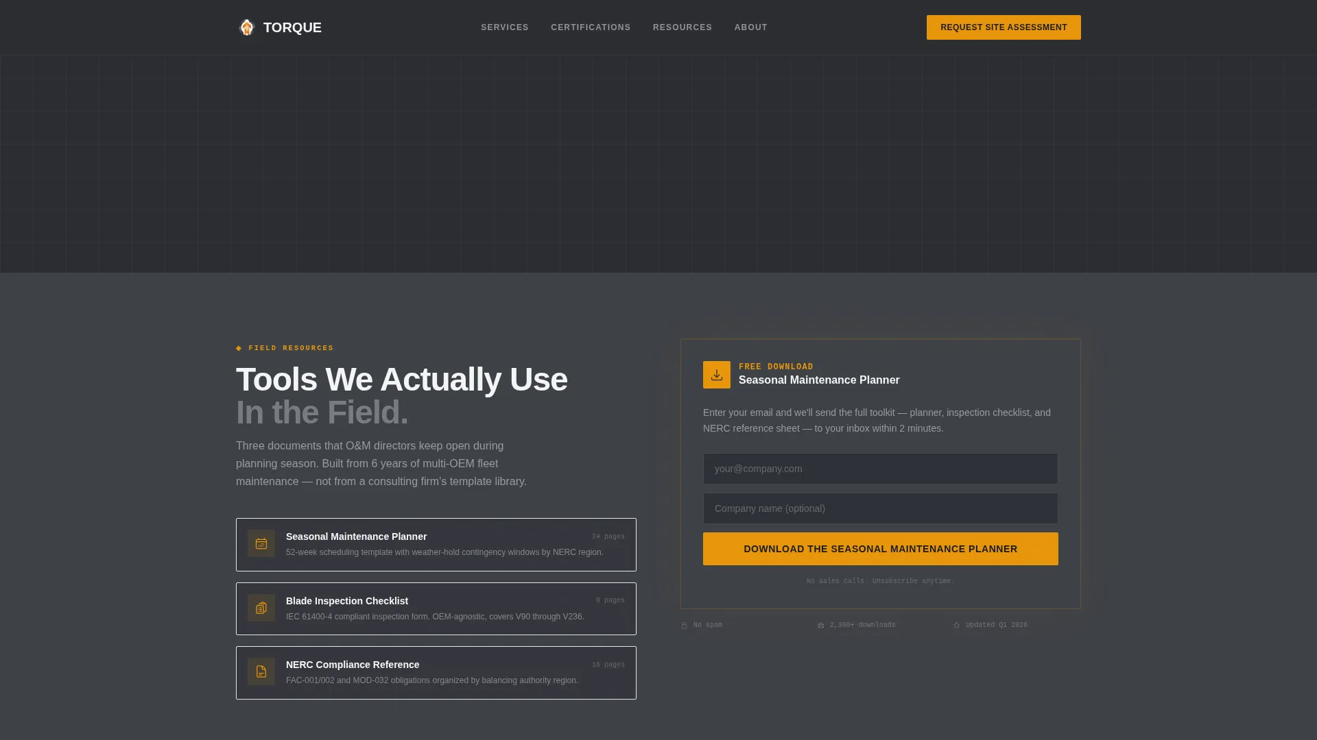 Elite Wind Technician Landing Page Template