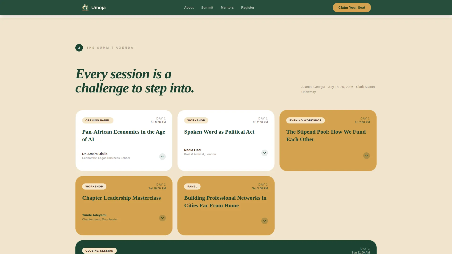 African Youth Organization Event Registration Landing Page