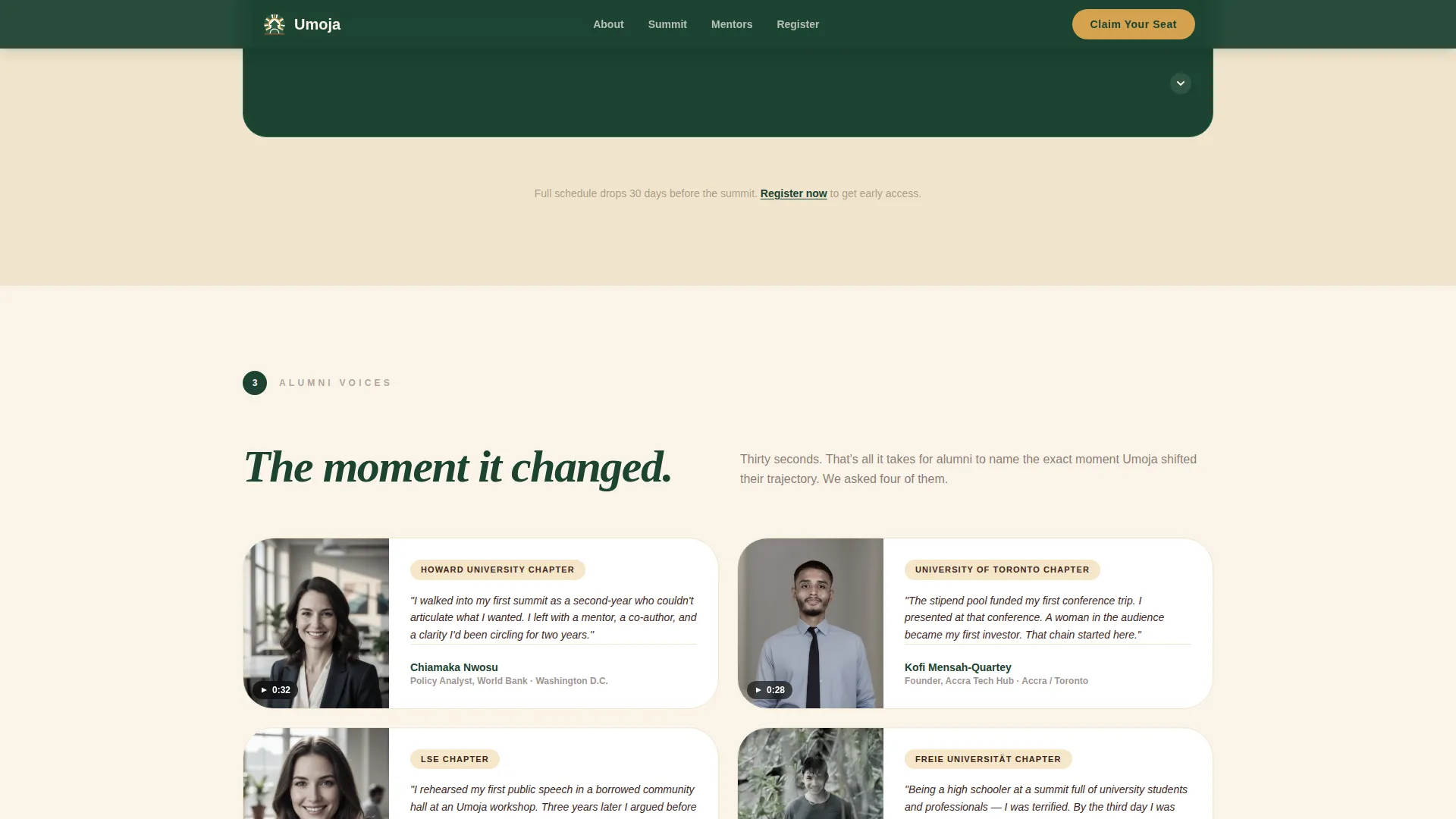African Youth Organization Event Registration Landing Page