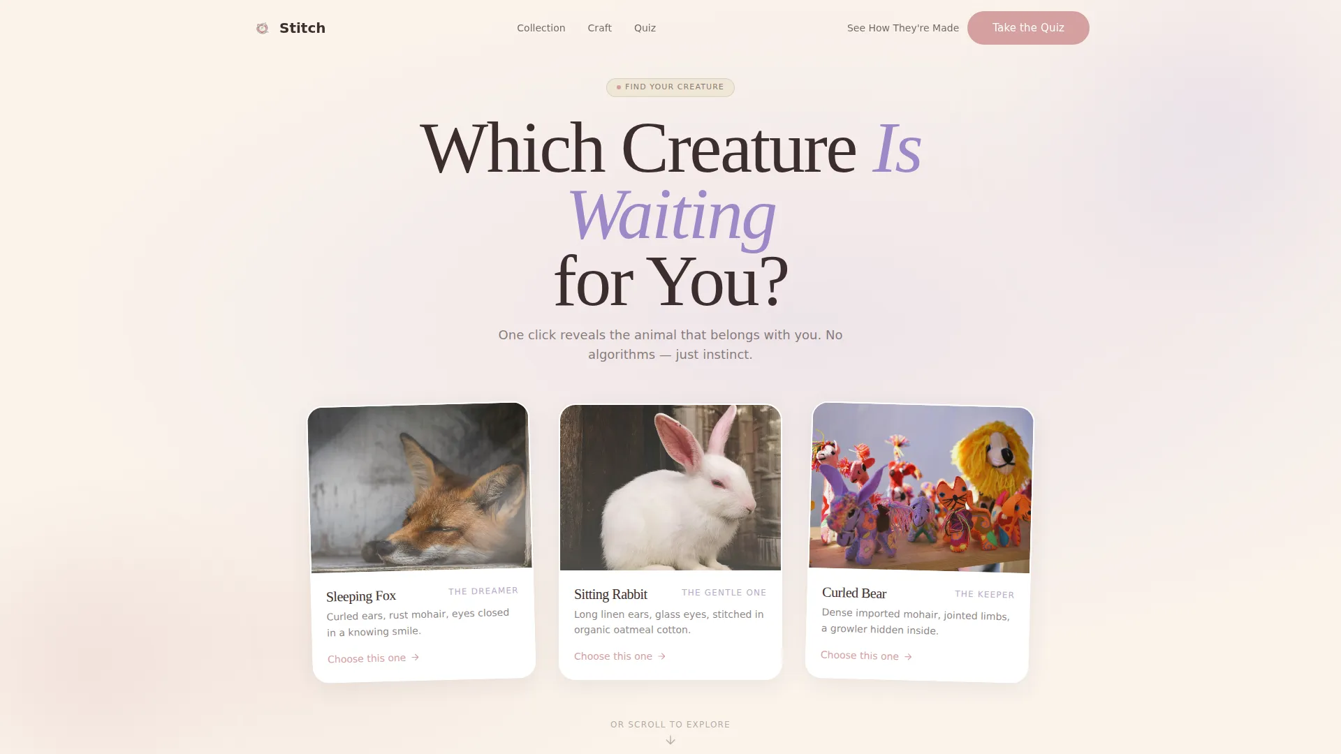 Handcrafted Plush & Stuffed Animal Landing Page Template