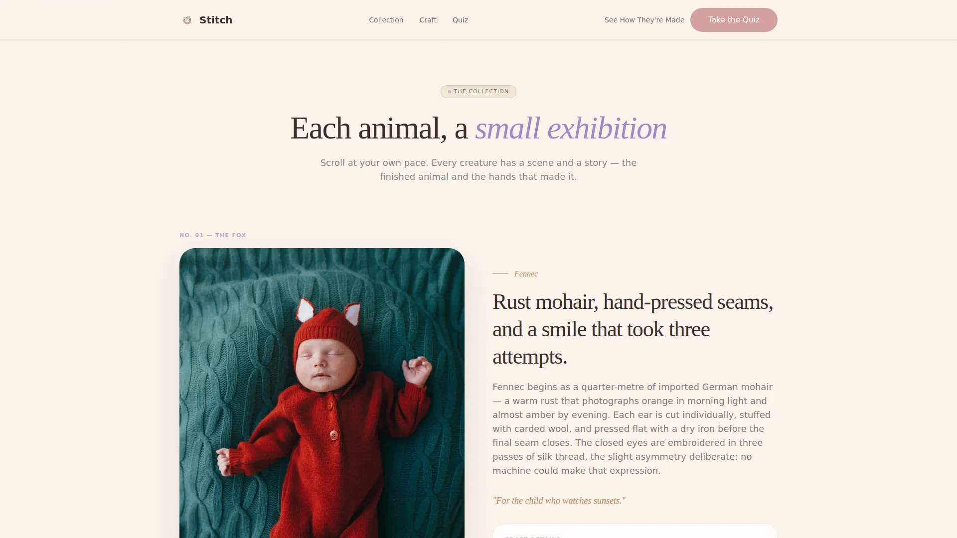Handcrafted Plush & Stuffed Animal Landing Page Template
