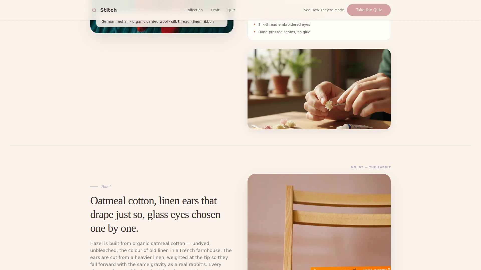 Handcrafted Plush & Stuffed Animal Landing Page Template