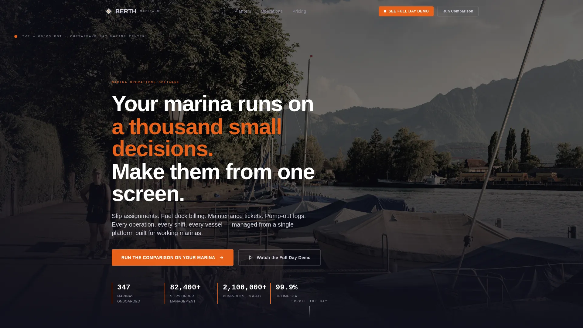 Marina Operations Software Comparison Landing Page Template
