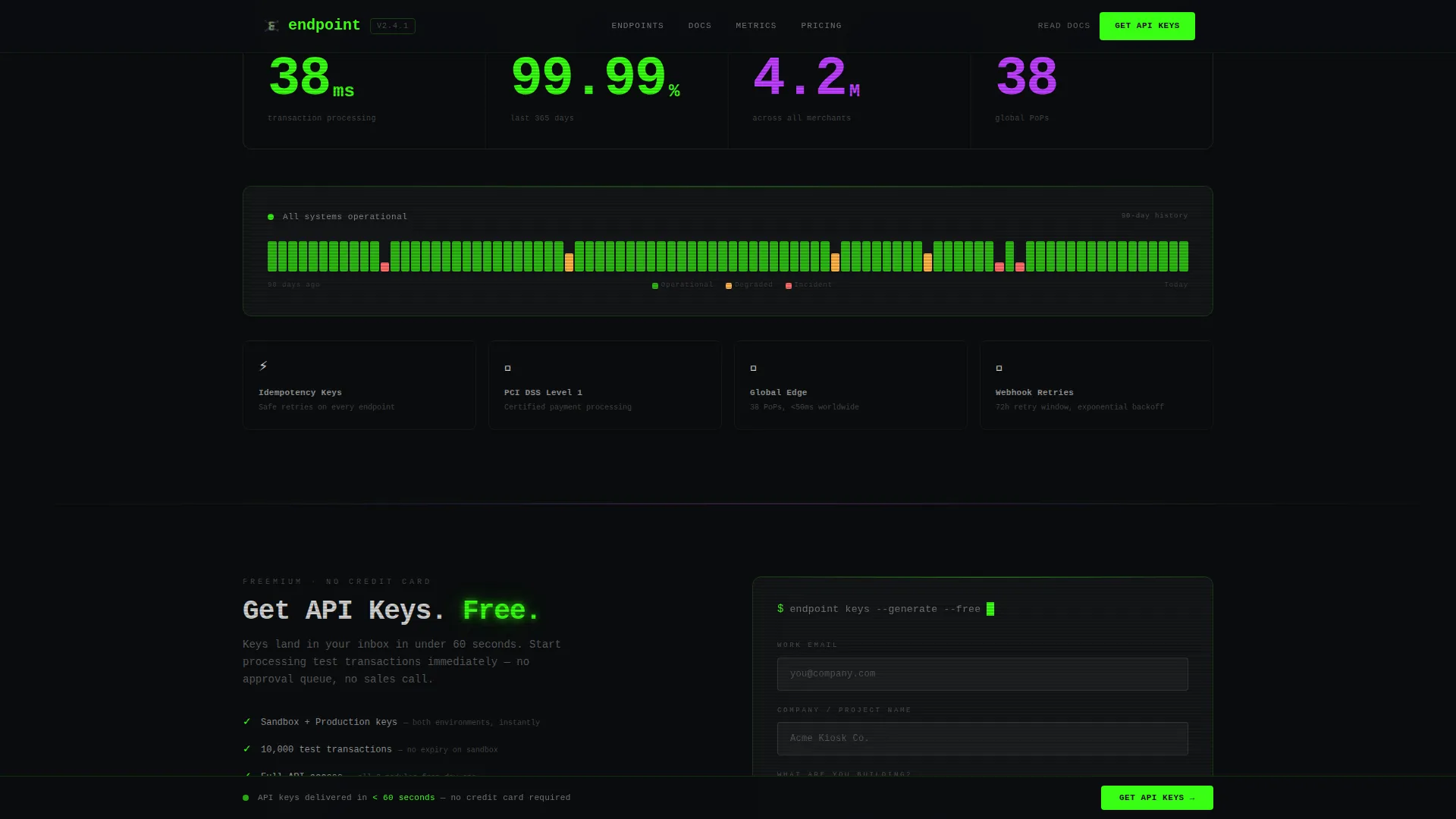 Powerful API-First Landing Page Template