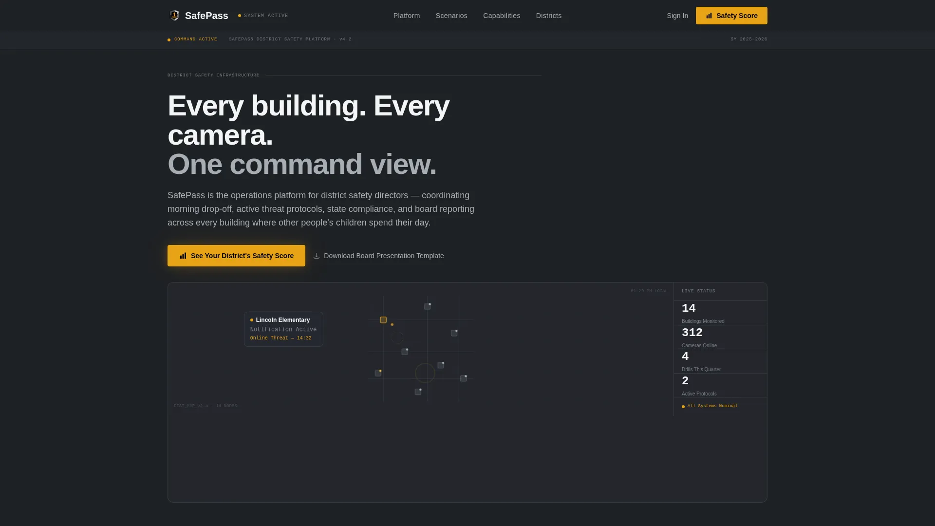 School Safety Landing Page Template for Districts