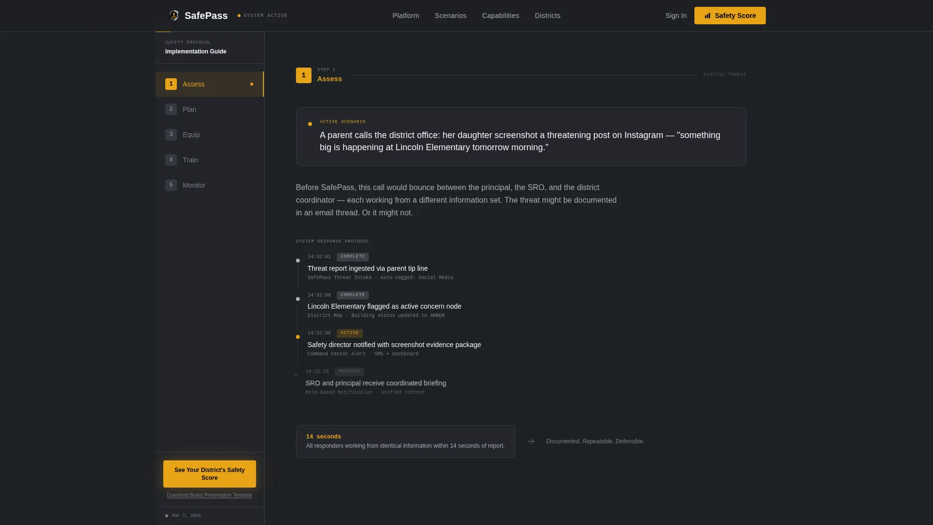 School Safety Landing Page Template for Districts