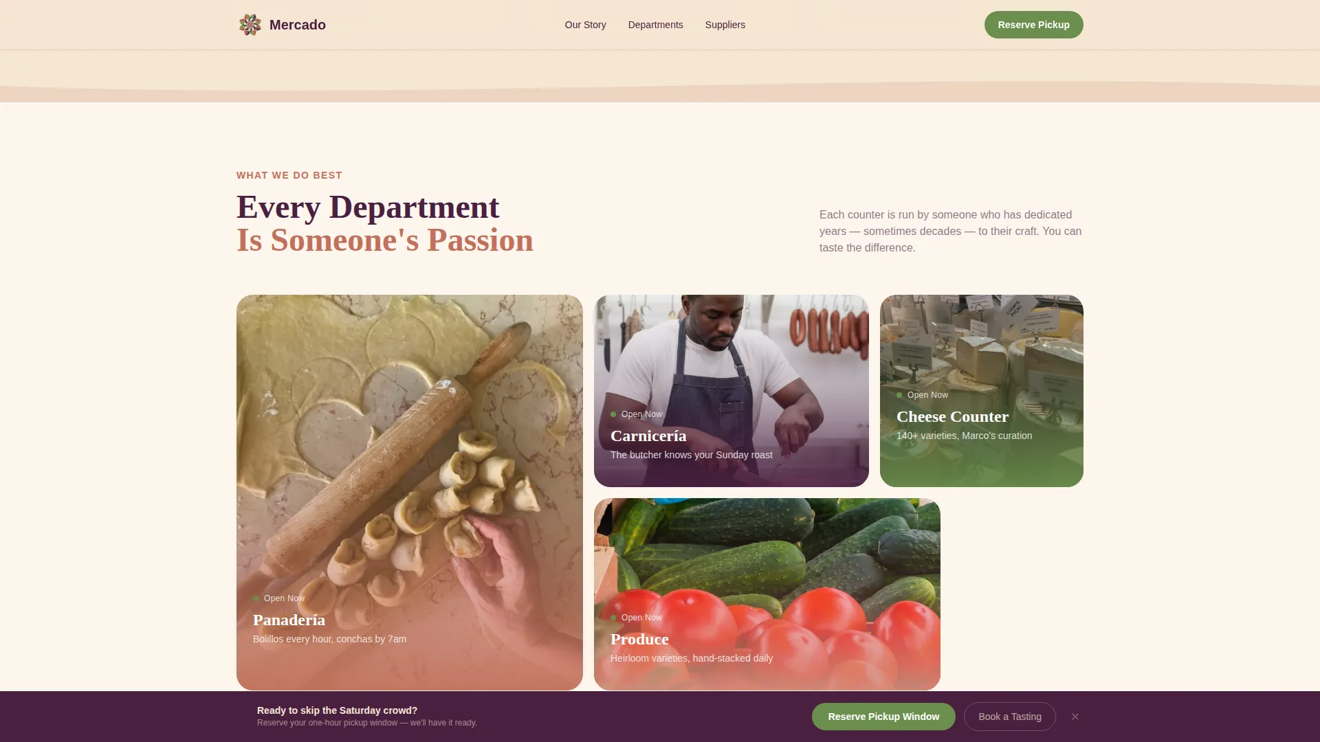 Artisan Grocery Landing Page Template