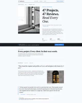 Glazier Reviews & Testimonials Landing Page Template