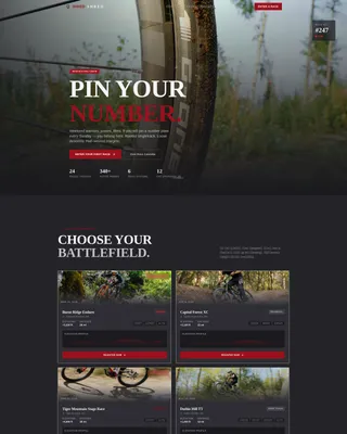 Competitive Mountain Biking Event Registration Landing Page