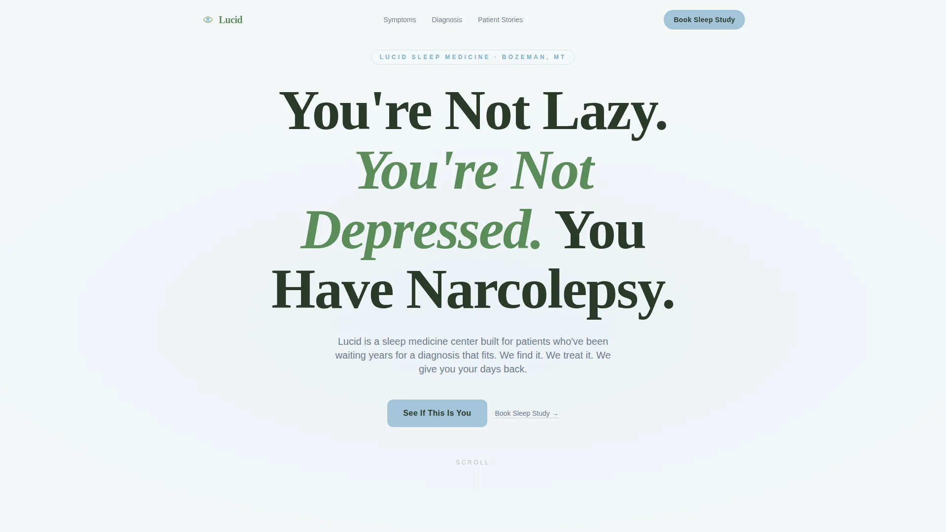 Narcolepsy Sleep Clinic Landing Page Template