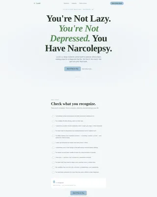 Narcolepsy Sleep Clinic Landing Page Template
