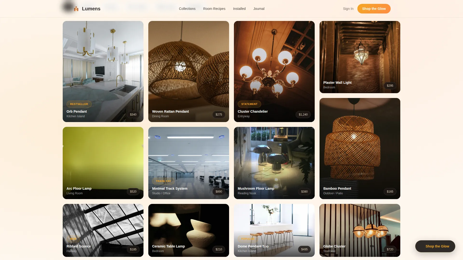Radiant Lighting Design Landing Page Template